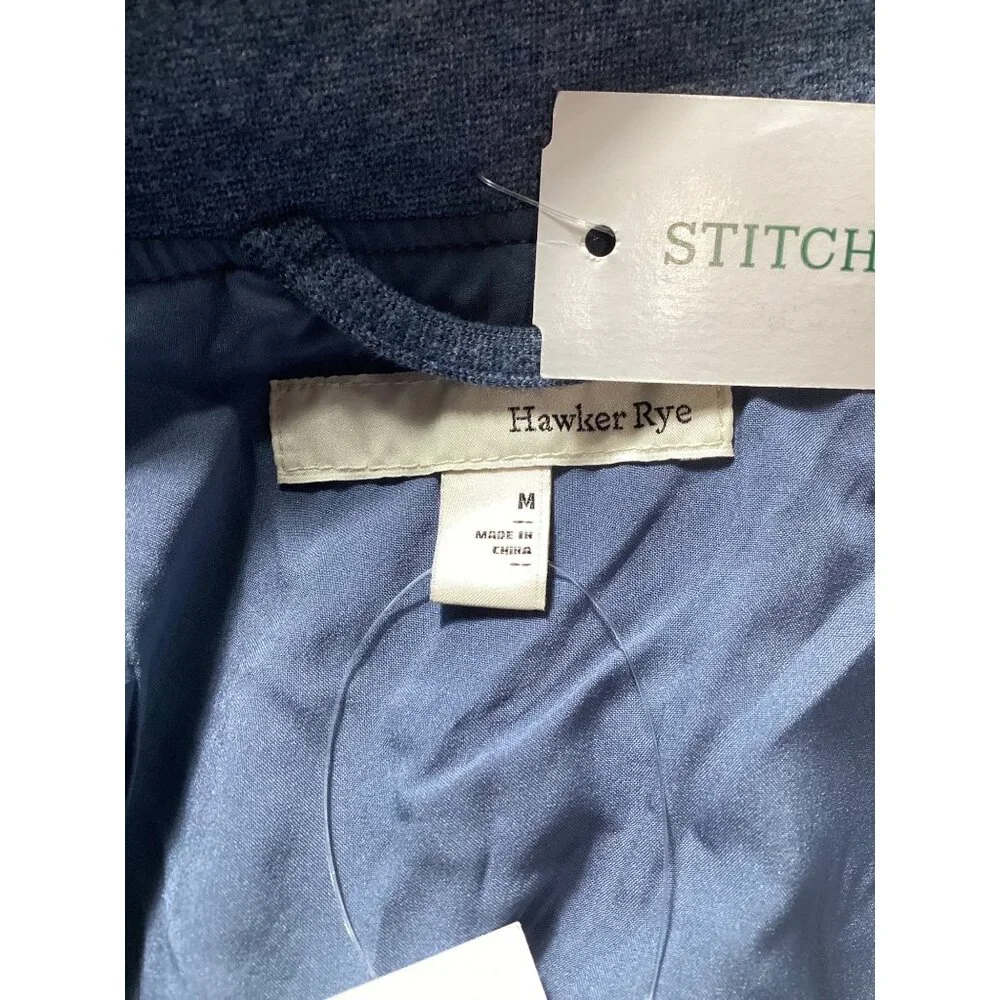 Stitch Fix Hawker Rye Mens Blue Zip-Up Jacket With Pockets & Ribbed Cuffs Size M - Picture 7 of 9